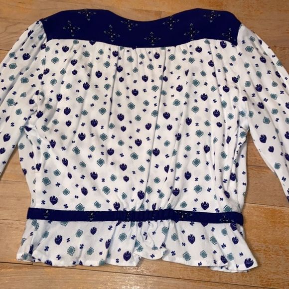 ⭐️ HP FREE PEOPLE Where We Roam Faux Wrap Cropped Printed Blouse - Picture 10 of 13